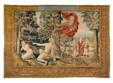 Story of Creation: God Accuses Adam and Eve After the Fall, Designed by Pieter Coecke van Aelst (Netherlandish, Aelst 1502–1550 Brussels), Wool, silk and gilt metallic thread, Netherlandish, Brussels